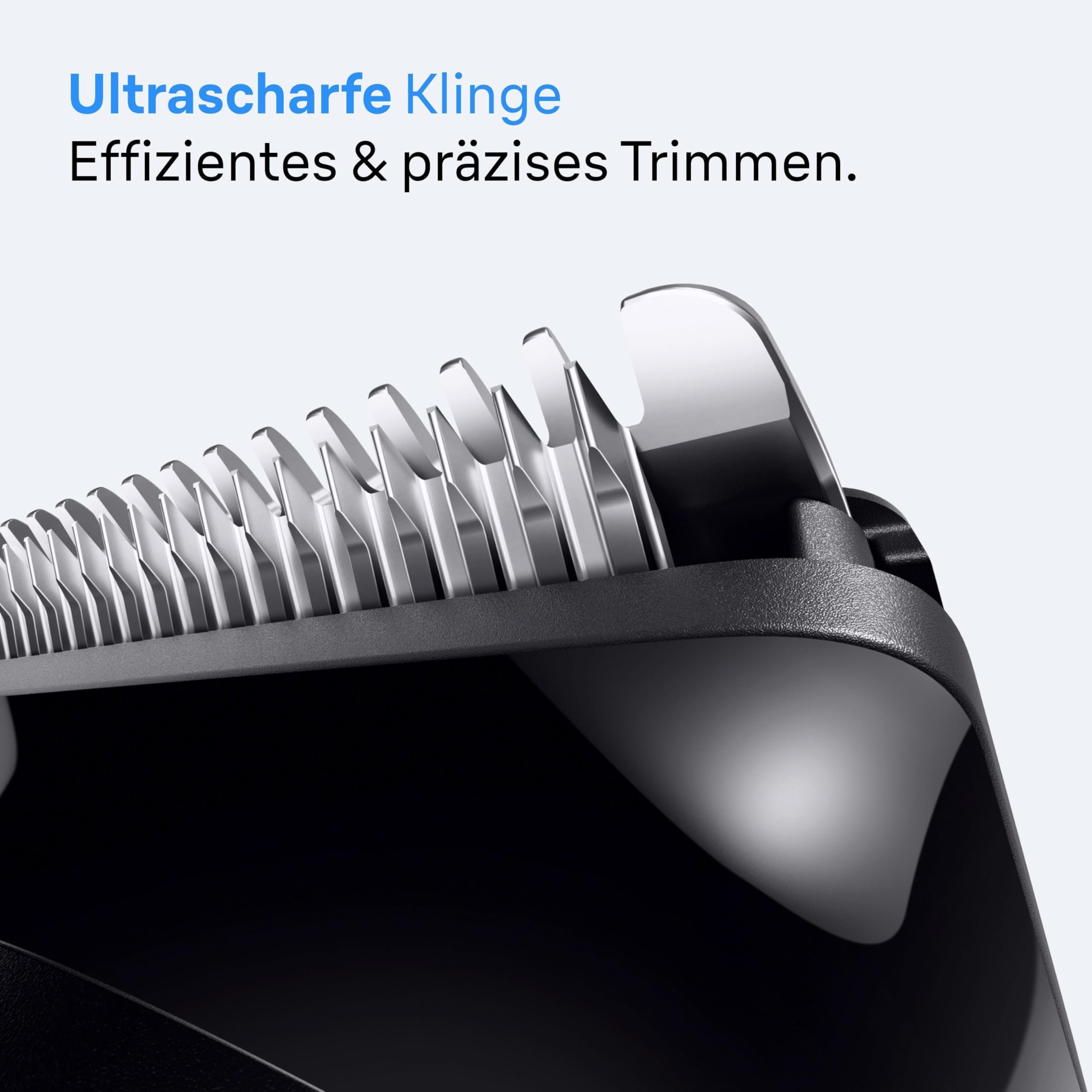 HerrenLux Barttrimmer Series 3, Elektrischer Bartschneider Herren, 6 Zubehörteile, BT3565, Schwarz/Blau