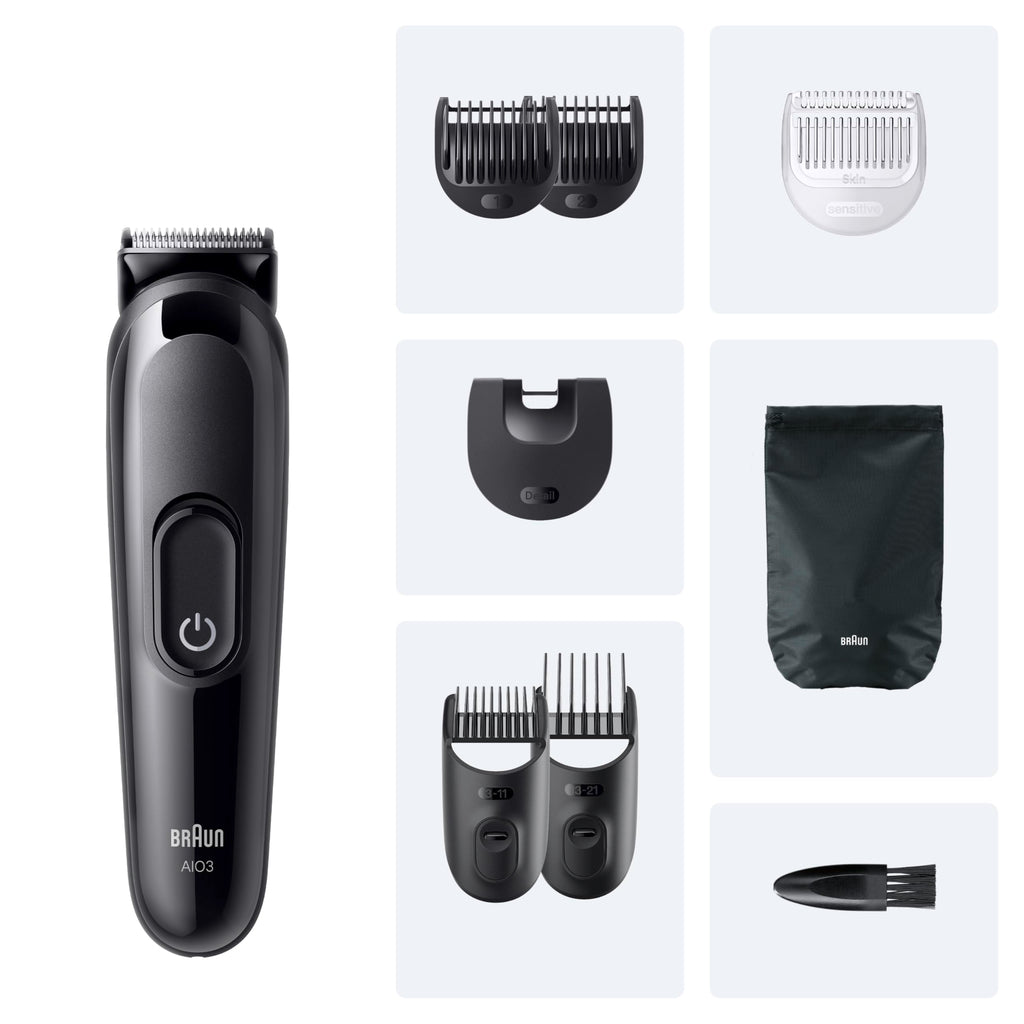 HerrenLux All-In-One Trimmer-Set 3, 6-in-1 Multigroom, Barttrimmer, MGK3420, Schwarz