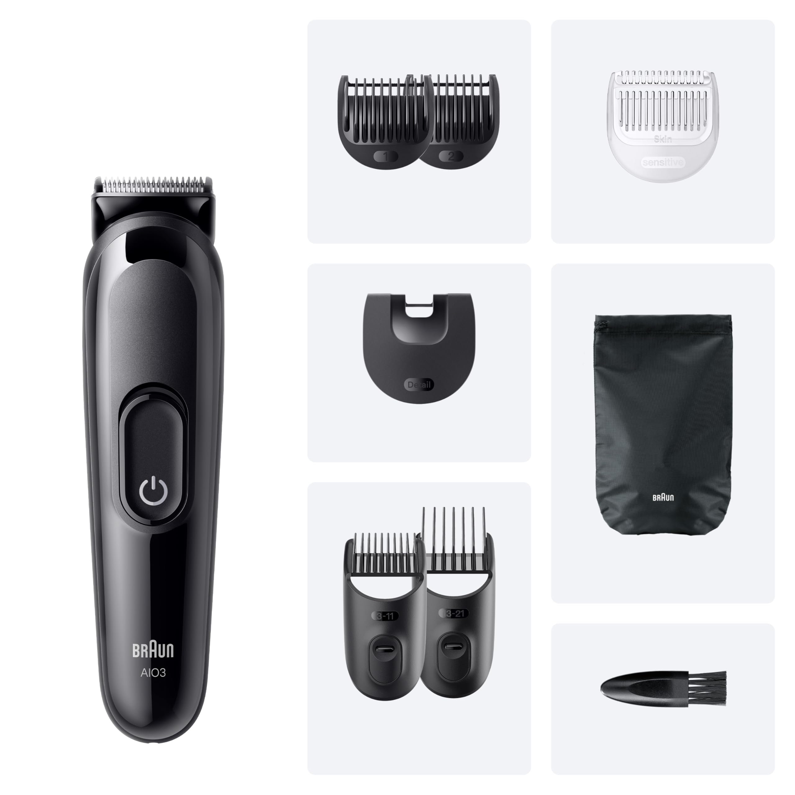 HerrenLux All-In-One Trimmer-Set 3, 6-in-1 Multigroom, Barttrimmer, MGK3420, Schwarz
