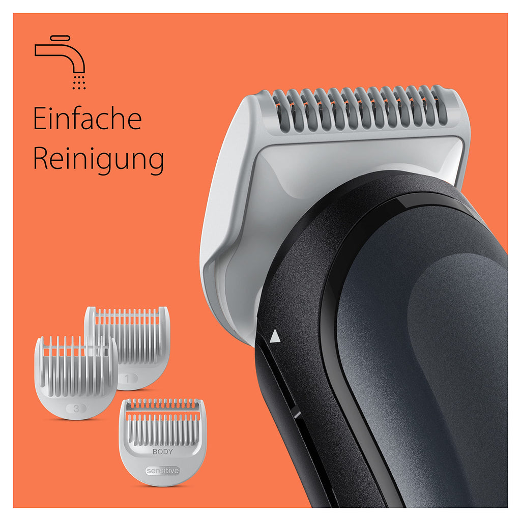 HerrenLux Pro Series 3, Elektrischer Körperrasierer Herren mit 3 Zubehörteile, BG3340, Schwarz/Grau