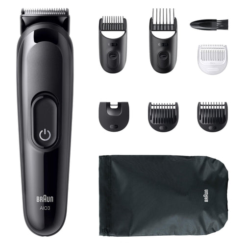 HerrenLux All-in-One Series 3, 8-in-1 Multigroom, Barttrimmer, Haarschneider, AIO3545, Schwarz