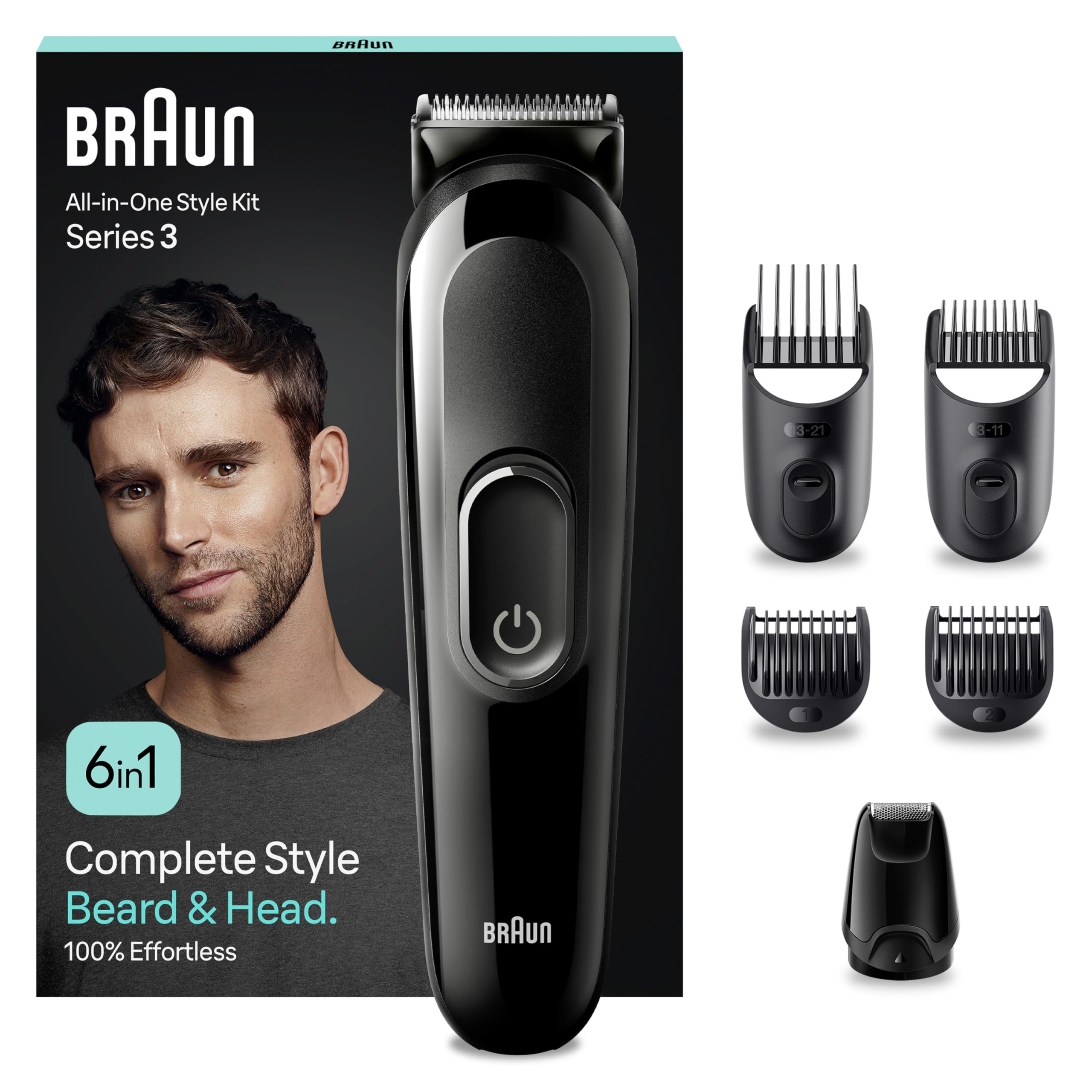 HerrenLux All-In-One Trimmer-Set 3, 6-in-1 Multigroom, Barttrimmer, MGK3420, Schwarz