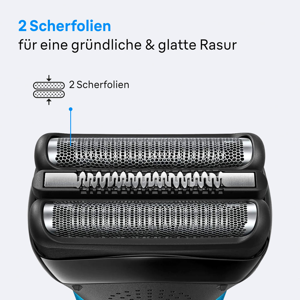 HerrenLux Series 3 Elektrorasierer Herren – Rasierapparat mit 3 Flexiblen Klingen – 300s, Grau