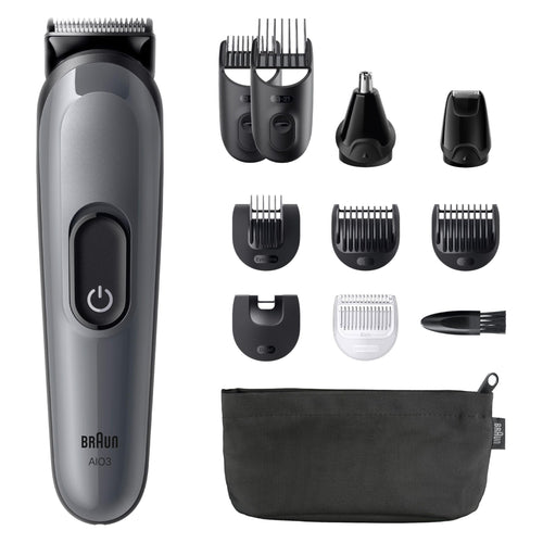 HerrenLux All-in-One Trimmer-Set 3, 11-in-1 Multigroom, Barttrimmer, Nasenhaartrimmer, AIO3565, Grau