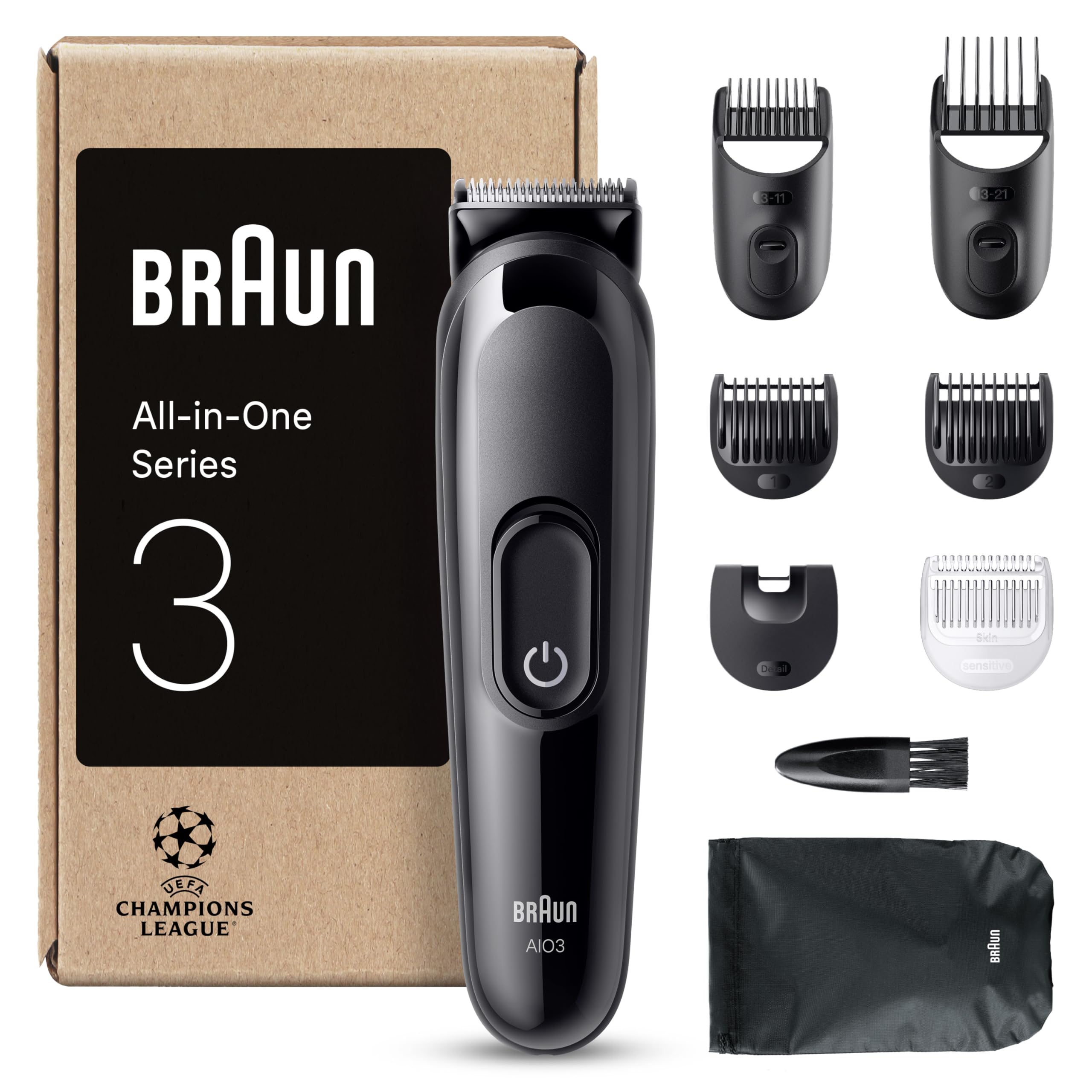 HerrenLux All-In-One Trimmer-Set 3, 6-in-1 Multigroom, Barttrimmer, MGK3420, Schwarz