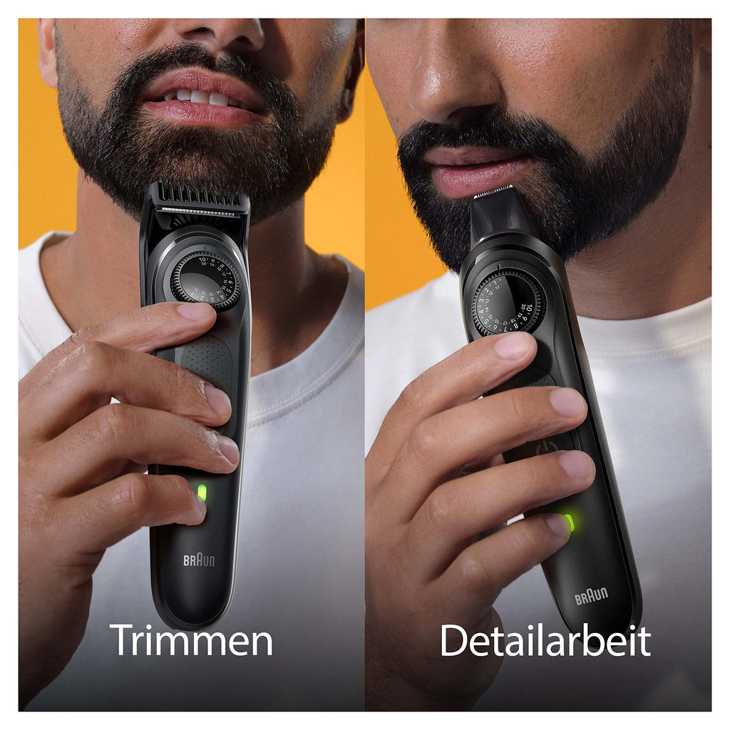 HerrenLux Barttrimmer Series 5, Elektrischer Bartschneider Herren mit 5 Zubehörteile, BT5430, Schwarz